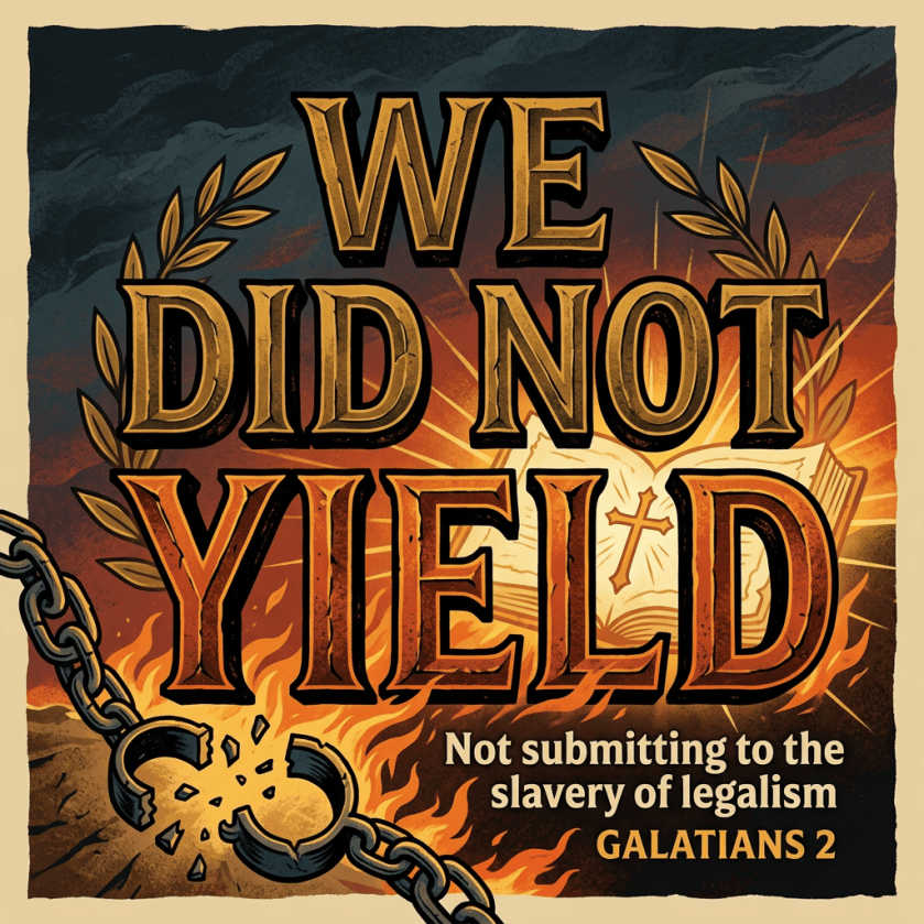 “WE DID NOT YIELD — Not submitting to the slavery of legalism — GALATIANS 2”